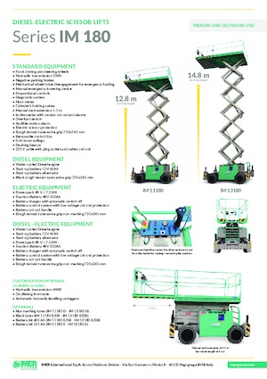 Kołowe podnośniki nożycowe Imer IM 13180 E