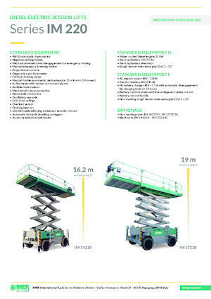Kołowe podnośniki nożycowe Imer IM 14220 D