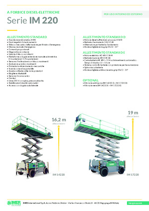 Kołowe podnośniki nożycowe Imer IM 14220 D