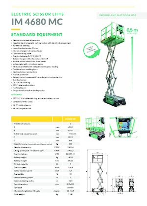Kołowe podnośniki nożycowe Imer IM 4680 MC