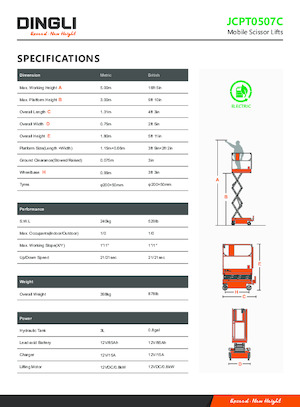 Kołowe podnośniki nożycowe Dingli JCPT0507C