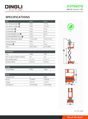Kołowe podnośniki nożycowe Dingli JCPT0607B