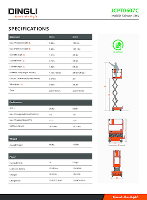 Kołowe podnośniki nożycowe Dingli JCPT0607C