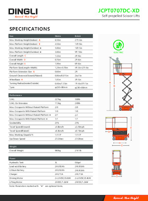 Kołowe podnośniki nożycowe Dingli JCPT0707DC-XD