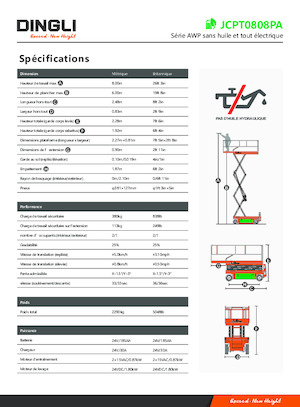 Kołowe podnośniki nożycowe Dingli JCPT0808PA