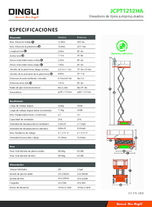 Kołowe podnośniki nożycowe Dingli JCPT1212HA
