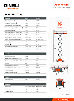 Kołowe podnośniki nożycowe Dingli JCPT1523RTL