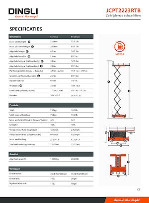 Kołowe podnośniki nożycowe Dingli JCPT2223RTB