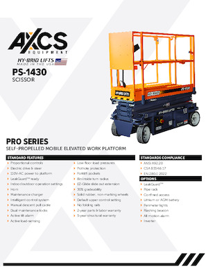 Kołowe podnośniki nożycowe AXCS PS-1430