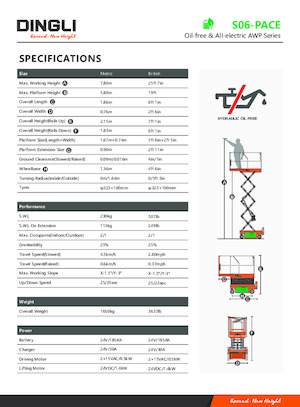 Kołowe podnośniki nożycowe Dingli S06-PACE