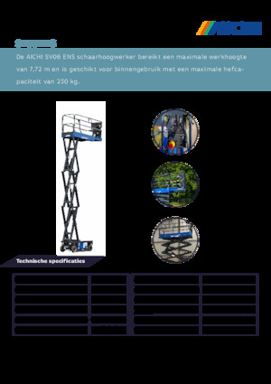 Kołowe podnośniki nożycowe Aichi SV06ENS