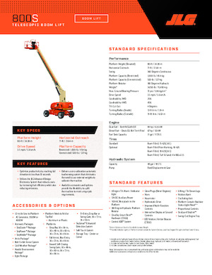 Kołowe teleskopowe platformy robocze JLG 800S