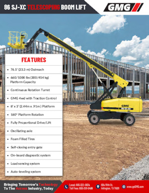 Kołowe teleskopowe platformy robocze GMG 86 SJ-XC
