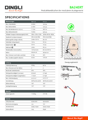 Kołowe teleskopowe platformy robocze Dingli BA24ERT