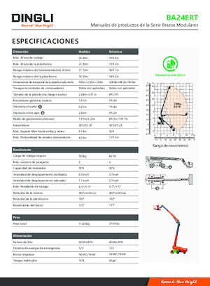 Kołowe teleskopowe platformy robocze Dingli BA24ERT