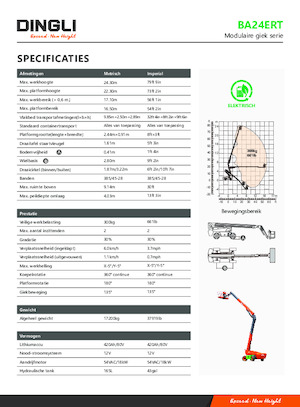 Kołowe teleskopowe platformy robocze Dingli BA24ERT