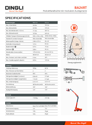 Kołowe teleskopowe platformy robocze Dingli BA24RT
