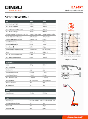Kołowe teleskopowe platformy robocze Dingli BA24RT