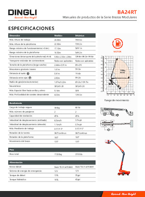 Kołowe teleskopowe platformy robocze Dingli BA24RT
