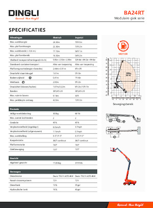 Kołowe teleskopowe platformy robocze Dingli BA24RT