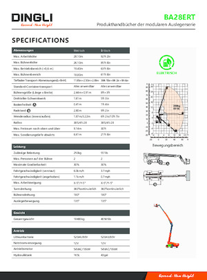 Kołowe teleskopowe platformy robocze Dingli BA28ERT