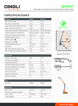 Kołowe teleskopowe platformy robocze Dingli BA28ERT