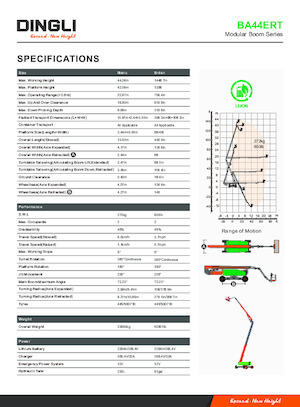 Kołowe teleskopowe platformy robocze Dingli BA44ERT