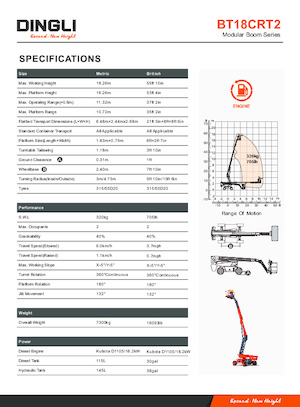 Kołowe teleskopowe platformy robocze Dingli BT18CRT2