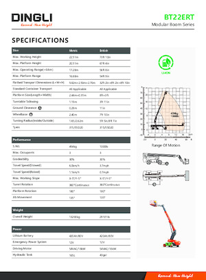 Kołowe teleskopowe platformy robocze Dingli BT22ERT