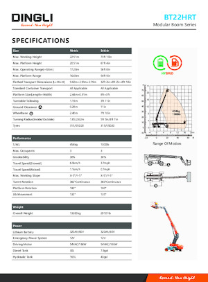 Kołowe teleskopowe platformy robocze Dingli BT22HRT