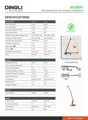 Kołowe teleskopowe platformy robocze Dingli BT26ERT