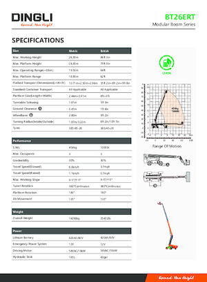 Kołowe teleskopowe platformy robocze Dingli BT26ERT