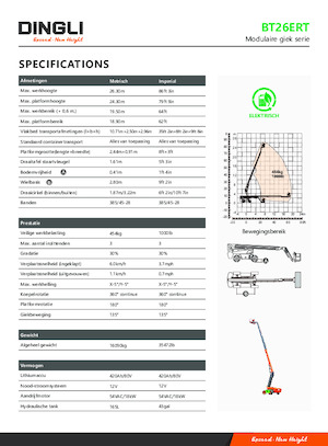 Kołowe teleskopowe platformy robocze Dingli BT26ERT