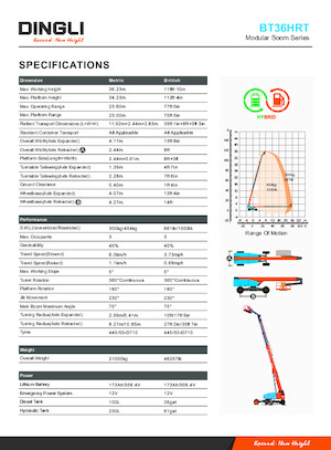 Kołowe teleskopowe platformy robocze Dingli BT36HRT