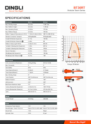 Kołowe teleskopowe platformy robocze Dingli BT36RT