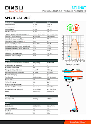 Kołowe teleskopowe platformy robocze Dingli BT41HRT