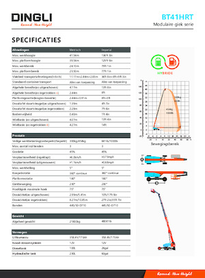 Kołowe teleskopowe platformy robocze Dingli BT41HRT