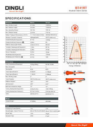 Kołowe teleskopowe platformy robocze Dingli BT41RT