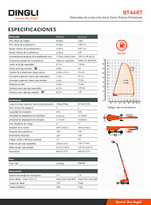 Kołowe teleskopowe platformy robocze Dingli BT44RT