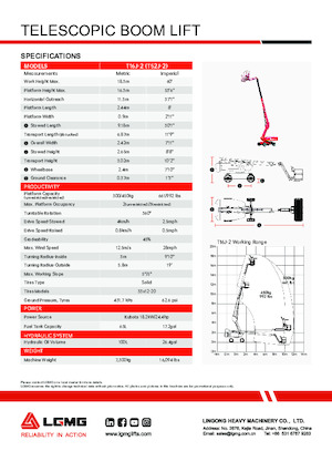 Kołowe teleskopowe platformy robocze LGMG  T16J-2