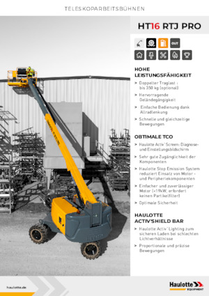 Kołowe teleskopowe platformy robocze Haulotte HT16 RTJ PRO
