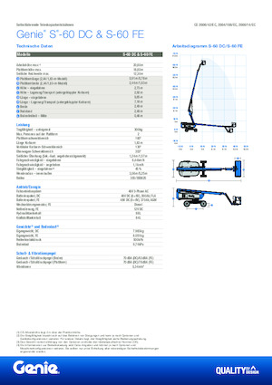 Kołowe teleskopowe platformy robocze Genie S-60 FE