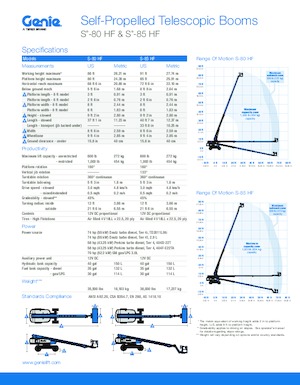 Kołowe teleskopowe platformy robocze Genie S-85 HF