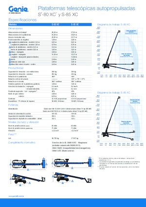 Kołowe teleskopowe platformy robocze Genie S-85 XC