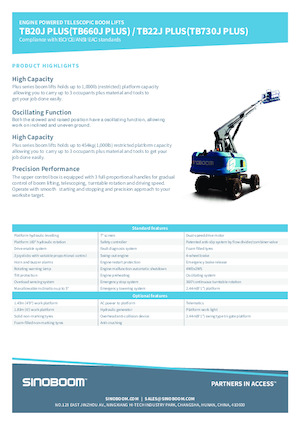 Kołowe teleskopowe platformy robocze Sinoboom TB22J Plus 