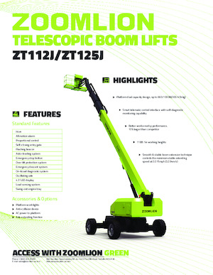 Kołowe teleskopowe platformy robocze Zoomlion ZT112J