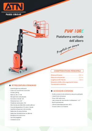 Kołowe platformy robocze z masztem pionowym ATN PIAF 10RE