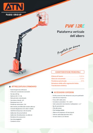 Kołowe platformy robocze z masztem pionowym ATN PIAF 12RE