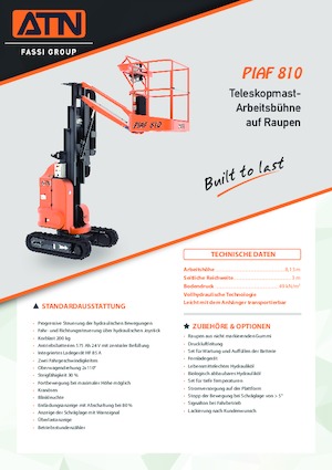 Kołowe platformy robocze z masztem pionowym ATN Piaf 810