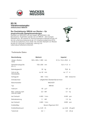 Ubijaki wibracyjne diesel i benzynowe Wacker Neuson BS30